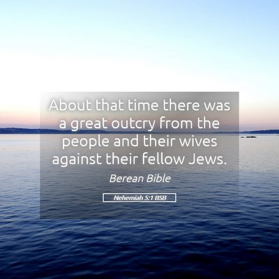 Picture 05 - Nehemiah 5:1 BSB - About that time there was a great outcry from the - Bible Verse Picture