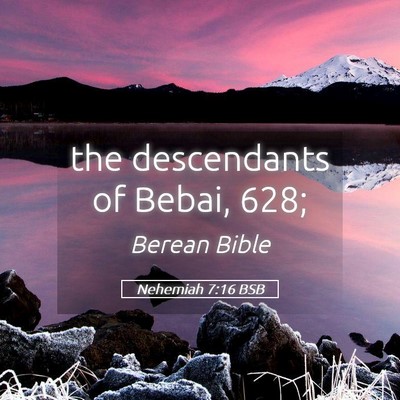 Picture 05 - Nehemiah 7:16 BSB - the descendants of Bebai, - Bible Verse Picture