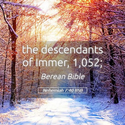 Picture 05 - Nehemiah 7:40 BSB - the descendants of Immer, - Bible Verse Picture