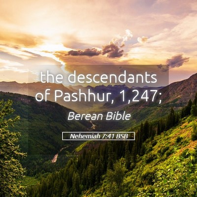 Picture 05 - Nehemiah 7:41 BSB - the descendants of Pashhur, - Bible Verse Picture