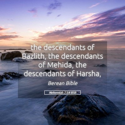 Picture 05 - Nehemiah 7:54 BSB - the descendants of Bazlith, the descendants of - Bible Verse Picture