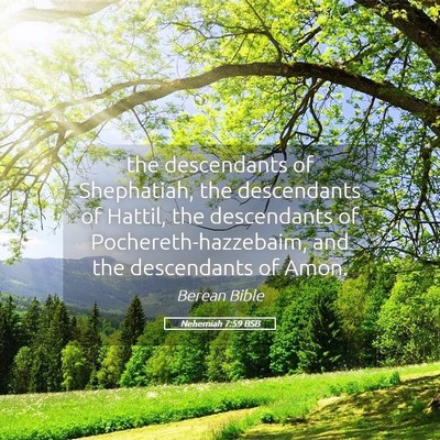 Picture 05 - Nehemiah 7:59 BSB - the descendants of Shephatiah, the descendants of - Bible Verse Picture