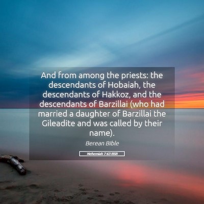 Picture 05 - Nehemiah 7:63 BSB - And from among the priests: the descendants of - Bible Verse Picture