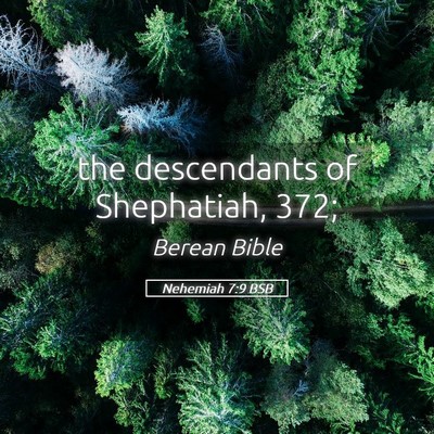 Picture 05 - Nehemiah 7:9 BSB - the descendants of Shephatiah, - Bible Verse Picture