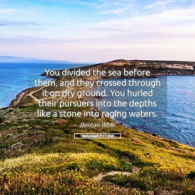 Picture 05 - Nehemiah 9:11 BSB - You divided the sea before them, and they crossed - Bible Verse Picture