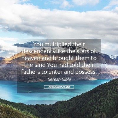 Picture 05 - Nehemiah 9:23 BSB - You multiplied their descendants like the stars - Bible Verse Picture