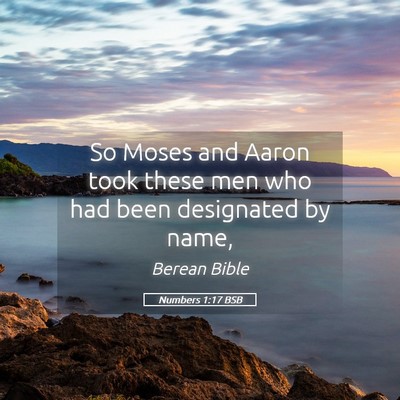Picture 05 - Numbers 1:17 BSB - So Moses and Aaron took these men who had been - Bible Verse Picture