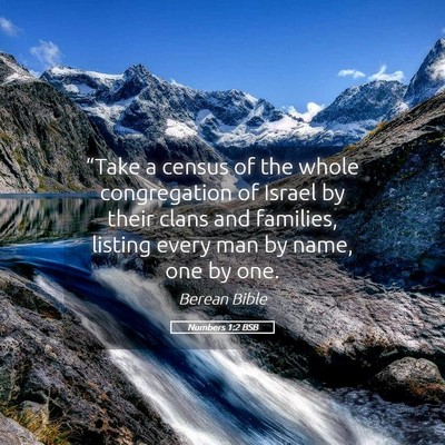 Picture 05 - Numbers 1:2 BSB - “Take a census of the whole congregation of - Bible Verse Picture