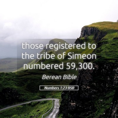 Picture 05 - Numbers 1:23 BSB - those registered to the tribe of Simeon numbered - Bible Verse Picture