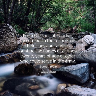 Picture 05 - Numbers 1:28 BSB - From the sons of Issachar, according to the - Bible Verse Picture