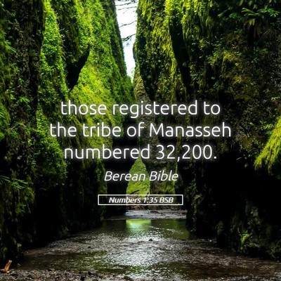 Picture 05 - Numbers 1:35 BSB - those registered to the tribe of Manasseh - Bible Verse Picture