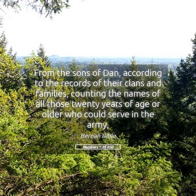 Picture 05 - Numbers 1:38 BSB - From the sons of Dan, according to the records of - Bible Verse Picture