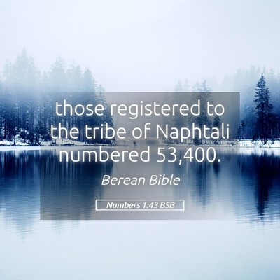 Picture 05 - Numbers 1:43 BSB - those registered to the tribe of Naphtali - Bible Verse Picture