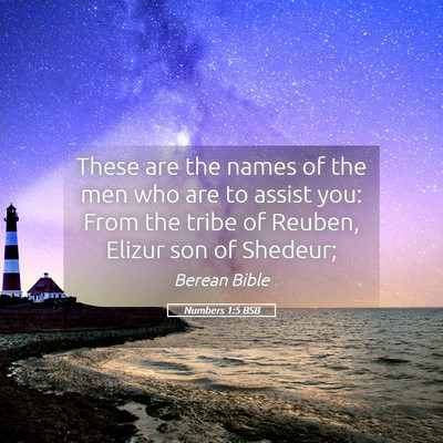 Picture 05 - Numbers 1:5 BSB - These are the names of the men who are to assist - Bible Verse Picture