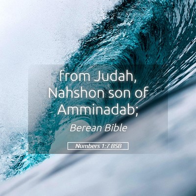 Picture 05 - Numbers 1:7 BSB - from Judah, Nahshon son of - Bible Verse Picture