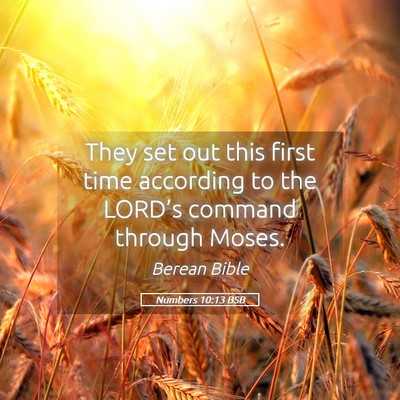Picture 05 - Numbers 10:13 BSB - They set out this first time according to the - Bible Verse Picture