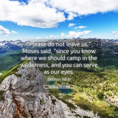 Picture 05 - Numbers 10:31 BSB - “Please do not leave us,” Moses said, - Bible Verse Picture