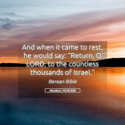 Picture 05 - Numbers 10:36 BSB - And when it came to rest, he would say: - Bible Verse Picture