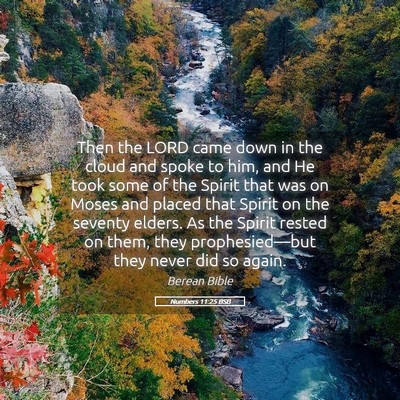 Picture 05 - Numbers 11:25 BSB - Then the LORD came down in the cloud and spoke to - Bible Verse Picture