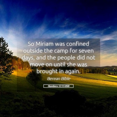 Picture 05 - Numbers 12:15 BSB - So Miriam was confined outside the camp for seven - Bible Verse Picture