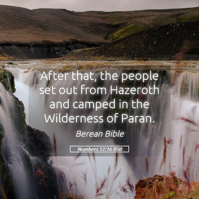 Picture 05 - Numbers 12:16 BSB - After that, the people set out from Hazeroth and - Bible Verse Picture