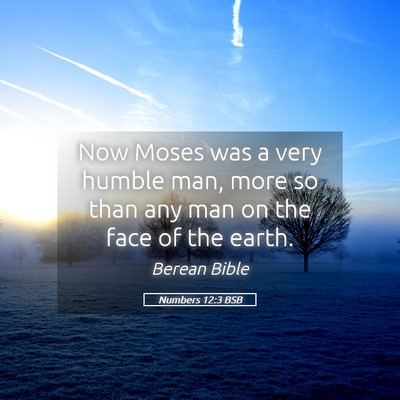 Picture 05 - Numbers 12:3 BSB - Now Moses was a very humble man, more so than any - Bible Verse Picture
