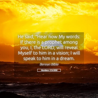 Picture 05 - Numbers 12:6 BSB - He said, “Hear now My words: If there is a - Bible Verse Picture