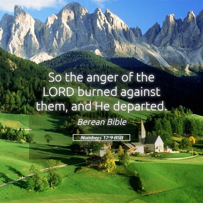 Picture 05 - Numbers 12:9 BSB - So the anger of the LORD burned against them, and - Bible Verse Picture