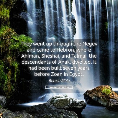 Picture 05 - Numbers 13:22 BSB - They went up through the Negev and came to - Bible Verse Picture