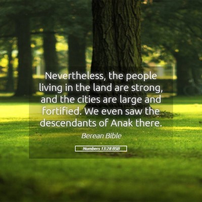 Picture 05 - Numbers 13:28 BSB - Nevertheless, the people living in the land are - Bible Verse Picture