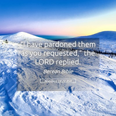 Picture 05 - Numbers 14:20 BSB - “I have pardoned them as you requested,” the - Bible Verse Picture