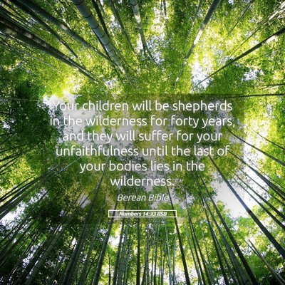 Picture 05 - Numbers 14:33 BSB - Your children will be shepherds in the wilderness - Bible Verse Picture