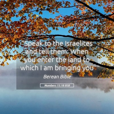 Picture 05 - Numbers 15:18 BSB - “Speak to the Israelites and tell them: When - Bible Verse Picture