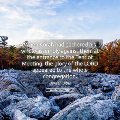 Picture 05 - Numbers 16:19 BSB - When Korah had gathered his whole assembly - Bible Verse Picture