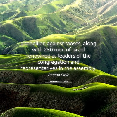 Picture 05 - Numbers 16:2 BSB - a rebellion against Moses, along with 250 men of - Bible Verse Picture