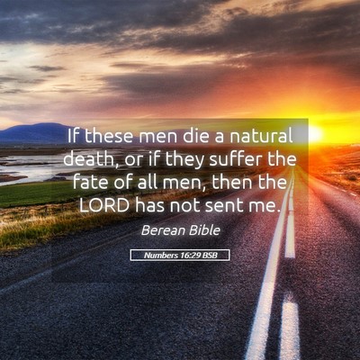 Picture 05 - Numbers 16:29 BSB - If these men die a natural death, or if they - Bible Verse Picture