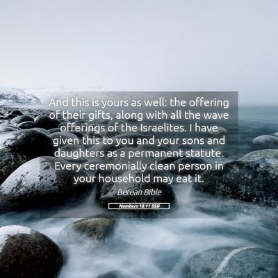Picture 05 - Numbers 18:11 BSB - And this is yours as well: the offering of their - Bible Verse Picture