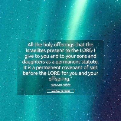 Picture 05 - Numbers 18:19 BSB - All the holy offerings that the Israelites - Bible Verse Picture