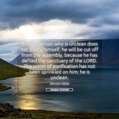 Picture 05 - Numbers 19:20 BSB - But if a person who is unclean does not purify - Bible Verse Picture