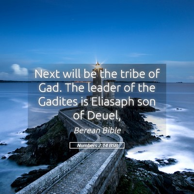 Picture 05 - Numbers 2:14 BSB - Next will be the tribe of Gad. The leader of the - Bible Verse Picture