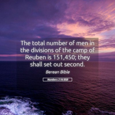Picture 05 - Numbers 2:16 BSB - The total number of men in the divisions of the - Bible Verse Picture