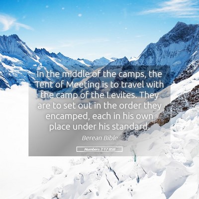 Picture 05 - Numbers 2:17 BSB - In the middle of the camps, the Tent of Meeting - Bible Verse Picture