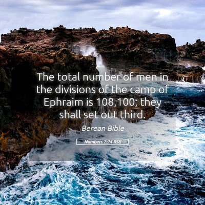 Picture 05 - Numbers 2:24 BSB - The total number of men in the divisions of the - Bible Verse Picture