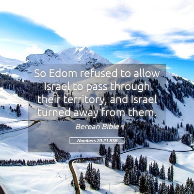 Picture 05 - Numbers 20:21 BSB - So Edom refused to allow Israel to pass through - Bible Verse Picture