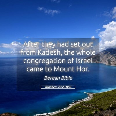 Picture 05 - Numbers 20:22 BSB - After they had set out from Kadesh, the whole - Bible Verse Picture