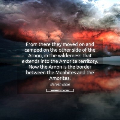 Picture 05 - Numbers 21:13 BSB - From there they moved on and camped on the other - Bible Verse Picture