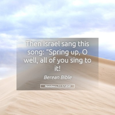 Picture 05 - Numbers 21:17 BSB - Then Israel sang this song: “Spring up, O well, - Bible Verse Picture
