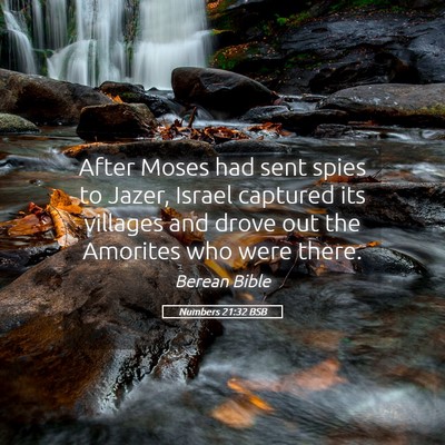 Picture 05 - Numbers 21:32 BSB - After Moses had sent spies to Jazer, Israel - Bible Verse Picture