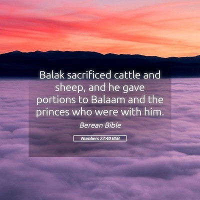 Picture 05 - Numbers 22:40 BSB - Balak sacrificed cattle and sheep, and he gave - Bible Verse Picture