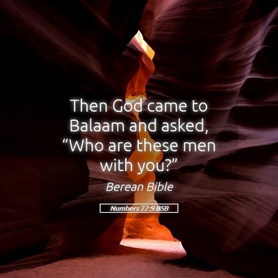 Picture 05 - Numbers 22:9 BSB - Then God came to Balaam and asked, “Who are - Bible Verse Picture